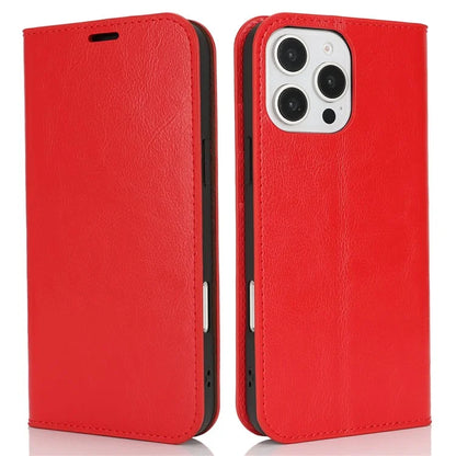 For iPhone 16 Pro Case Crazy Horse Texture Split Leather Wallet Phone Cover