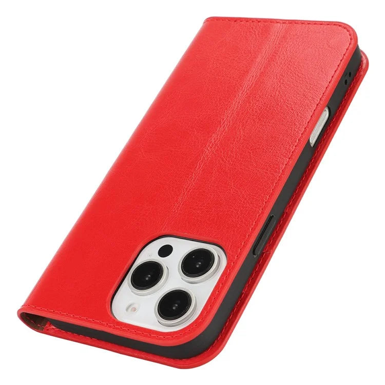 For iPhone 16 Pro Case Crazy Horse Texture Split Leather Wallet Phone Cover