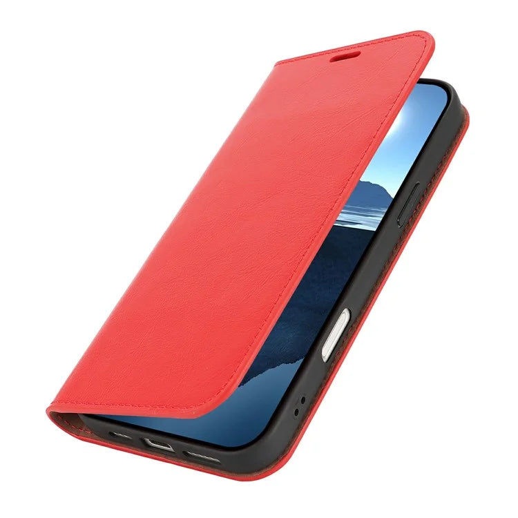 For iPhone 16 Pro Case Crazy Horse Texture Split Leather Wallet Phone Cover