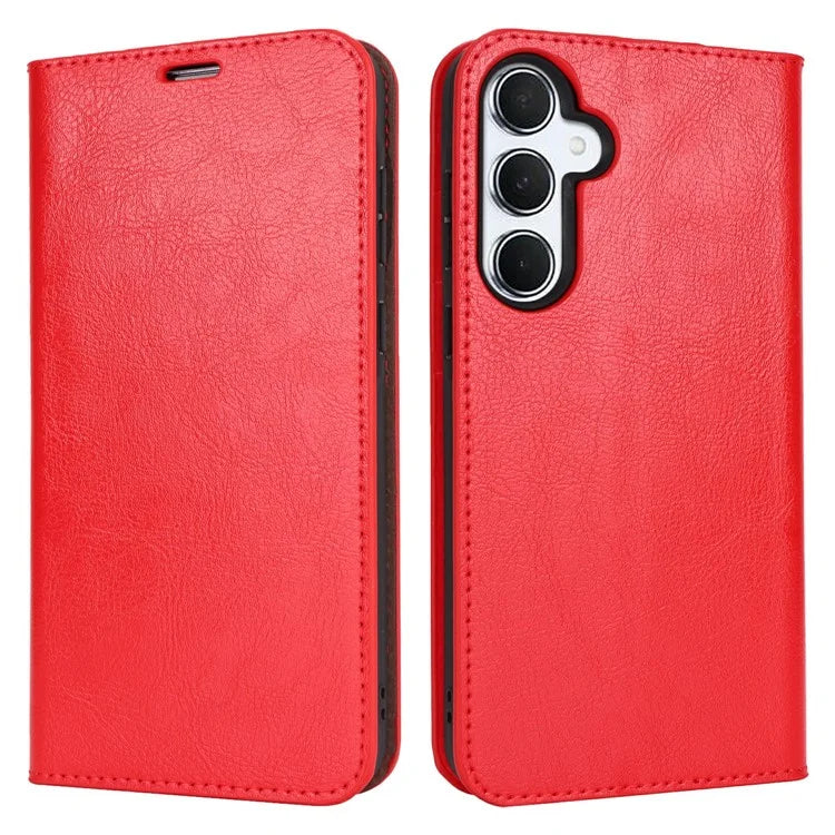 For Samsung Galaxy S24 FE Case Crazy Horse Texture Split Leather Wallet Phone Cover