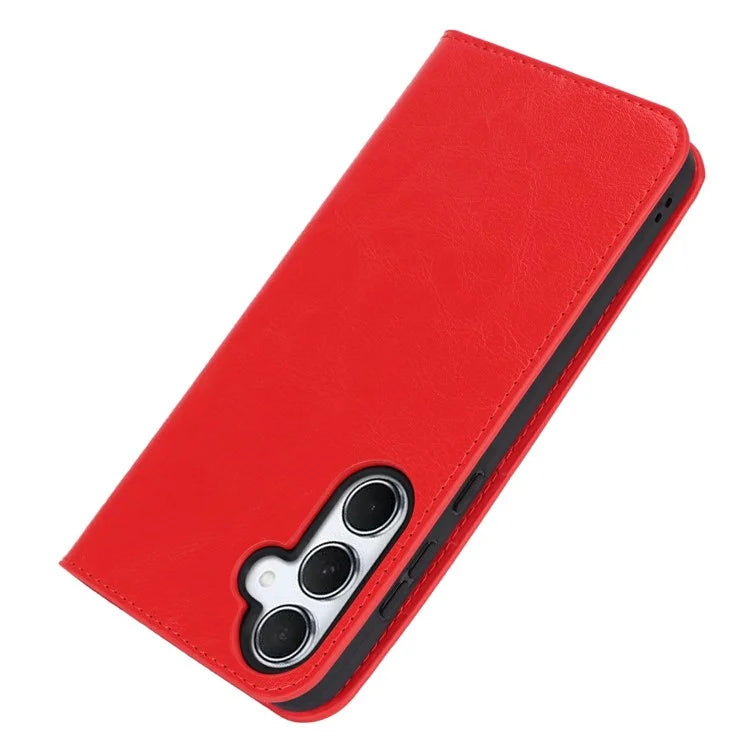 For Samsung Galaxy S24 FE Case Crazy Horse Texture Split Leather Wallet Phone Cover