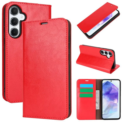 For Samsung Galaxy S24 FE Case Crazy Horse Texture Split Leather Wallet Phone Cover