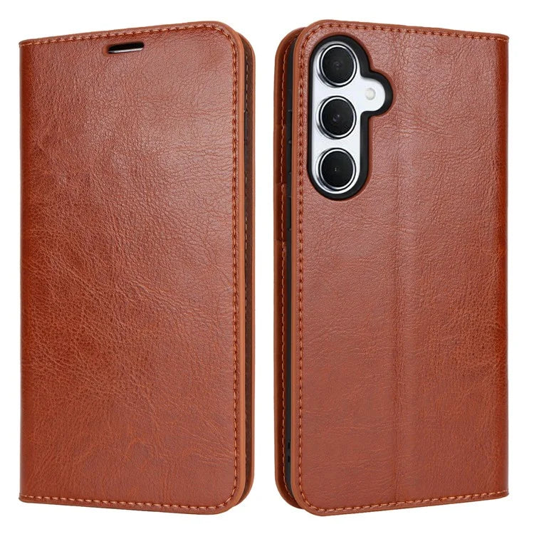 For Samsung Galaxy S24 FE Case Crazy Horse Texture Split Leather Wallet Phone Cover