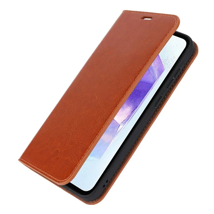 For Samsung Galaxy S24 FE Case Crazy Horse Texture Split Leather Wallet Phone Cover