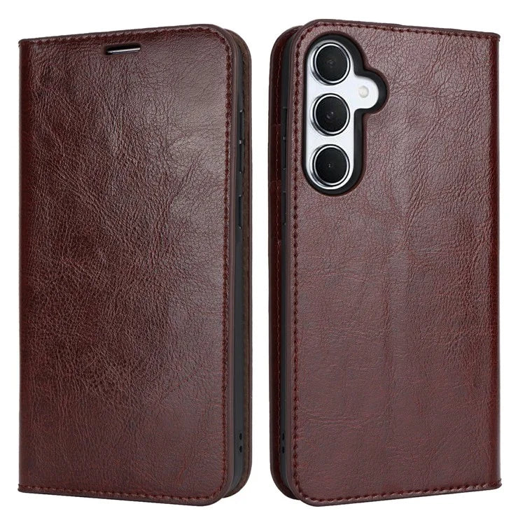 For Samsung Galaxy S24 FE Case Crazy Horse Texture Split Leather Wallet Phone Cover