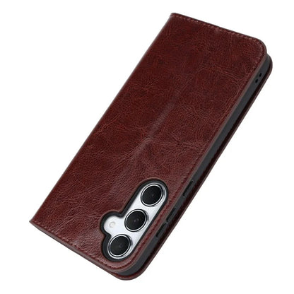 For Samsung Galaxy S24 FE Case Crazy Horse Texture Split Leather Wallet Phone Cover