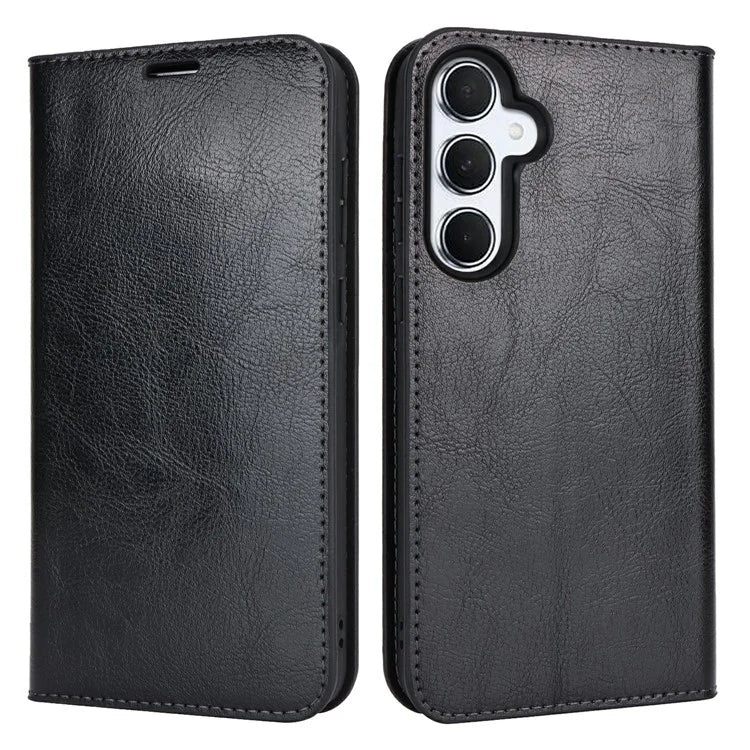 For Samsung Galaxy S24 FE Case Crazy Horse Texture Split Leather Wallet Phone Cover