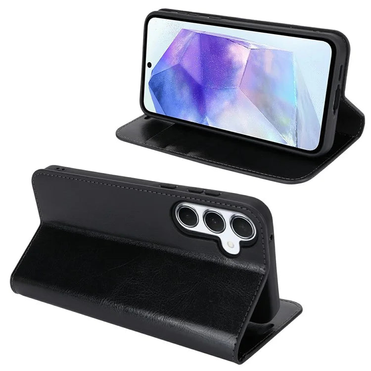 For Samsung Galaxy S24 FE Case Crazy Horse Texture Split Leather Wallet Phone Cover