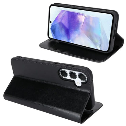 For Samsung Galaxy S24 FE Case Crazy Horse Texture Split Leather Wallet Phone Cover