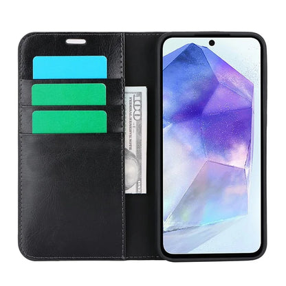 For Samsung Galaxy S24 FE Case Crazy Horse Texture Split Leather Wallet Phone Cover