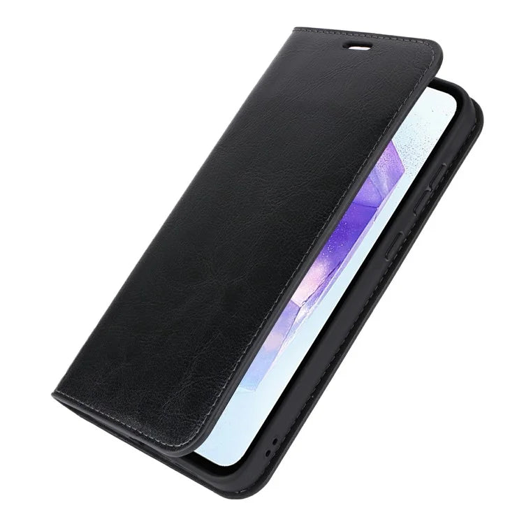 For Samsung Galaxy S24 FE Case Crazy Horse Texture Split Leather Wallet Phone Cover