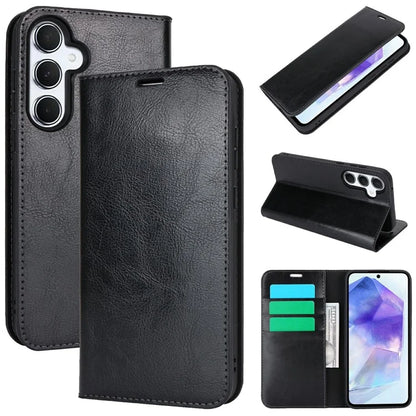 For Samsung Galaxy S24 FE Case Crazy Horse Texture Split Leather Wallet Phone Cover