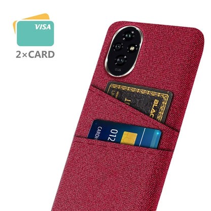 For Honor 200 5G Case Cloth + PC Hard Phone Cover with Dual Card Slots