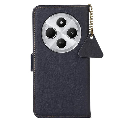 TJ For Xiaomi Redmi 14C 4G Case RFID Blocking Genuine Cow Leather Phone Cover