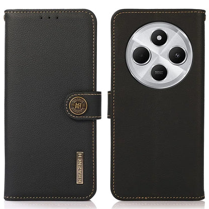 KHAZNEH For Xiaomi Redmi 14C 4G Case Genuine Cow Leather Wallet Phone Cover