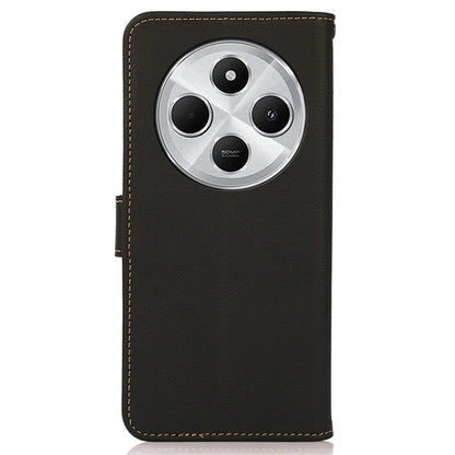 KHAZNEH For Xiaomi Redmi 14C 4G Case Genuine Cow Leather Wallet Phone Cover