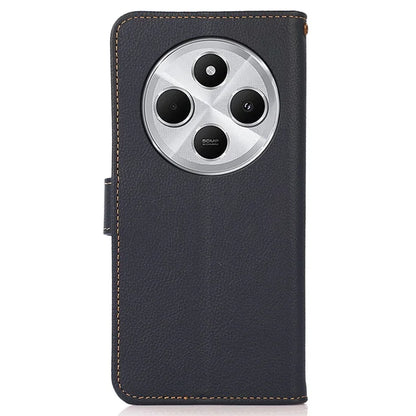 KHAZNEH For Xiaomi Redmi 14C 4G Case Genuine Cow Leather Wallet Phone Cover