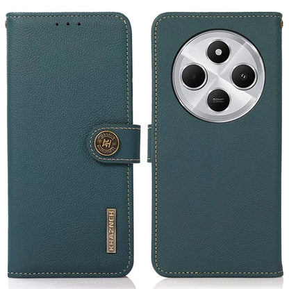 KHAZNEH For Xiaomi Redmi 14C 4G Case Genuine Cow Leather Wallet Phone Cover