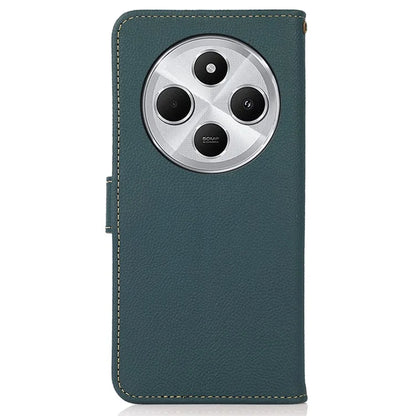 KHAZNEH For Xiaomi Redmi 14C 4G Case Genuine Cow Leather Wallet Phone Cover