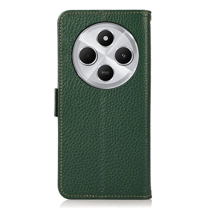 KHAZNEH For Xiaomi Redmi 14C 4G Phone Case Genuine Cow Leather Cover RFID Blocking