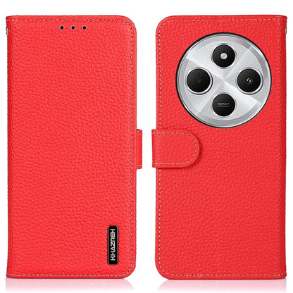 KHAZNEH For Xiaomi Redmi 14C 4G Phone Case Genuine Cow Leather Flip Cover