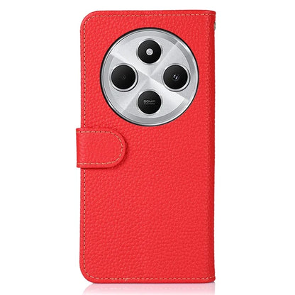 KHAZNEH For Xiaomi Redmi 14C 4G Phone Case Genuine Cow Leather Flip Cover