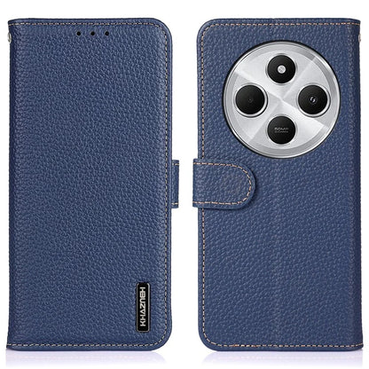 KHAZNEH For Xiaomi Redmi 14C 4G Phone Case Genuine Cow Leather Flip Cover