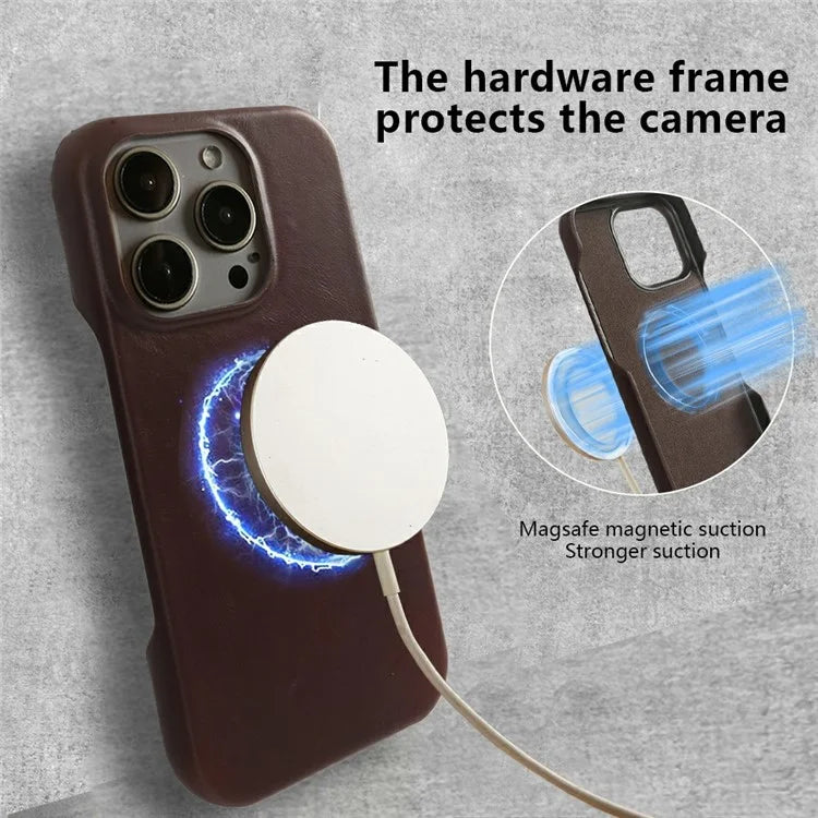 For iPhone 16 Pro Max Case Compatible with MagSafe Corrugated Texture Hard PC Matte Phone Cover