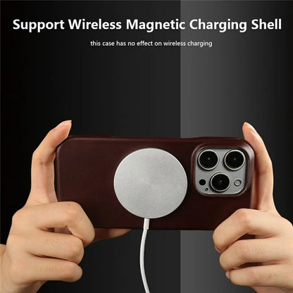 For iPhone 16 Pro Max Case Compatible with MagSafe Corrugated Texture Hard PC Matte Phone Cover