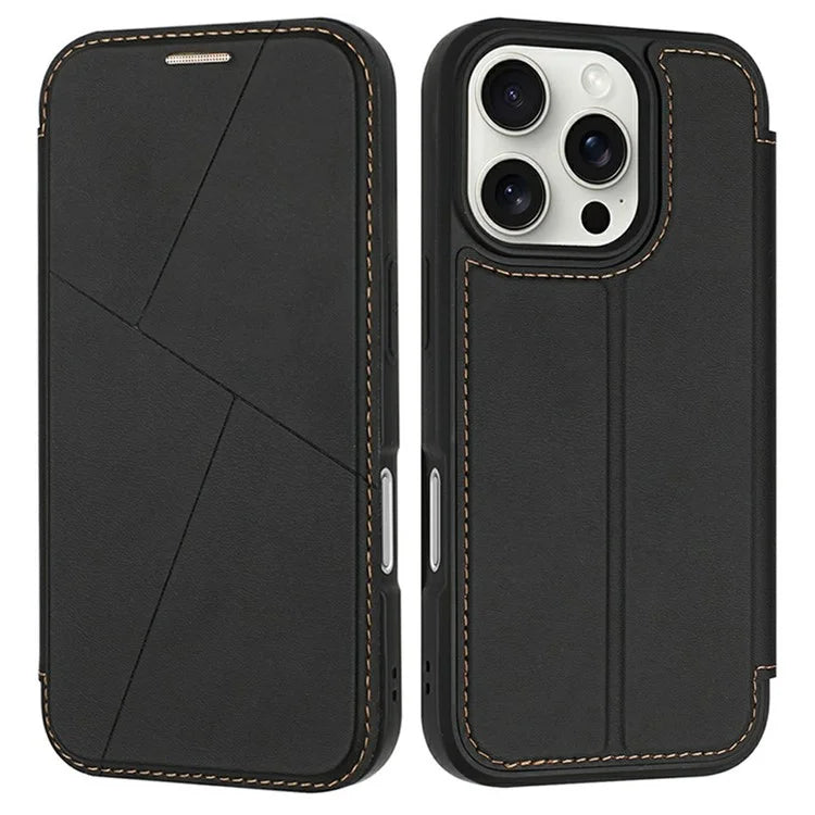 For iPhone 16 Pro Max Case Magnetic Closure Card Slot Leather Flip Phone Cover