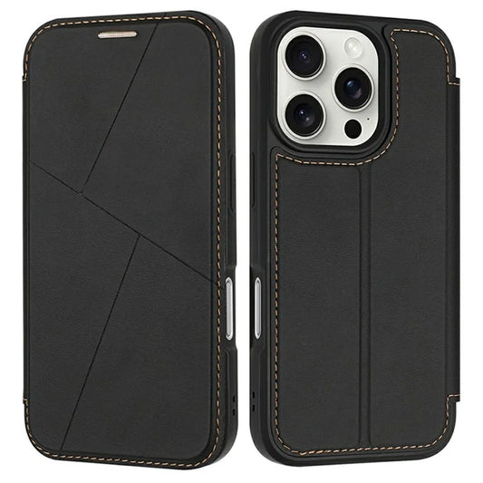 For iPhone 16 Pro Max Case Magnetic Closure Card Slot Leather Flip Phone Cover