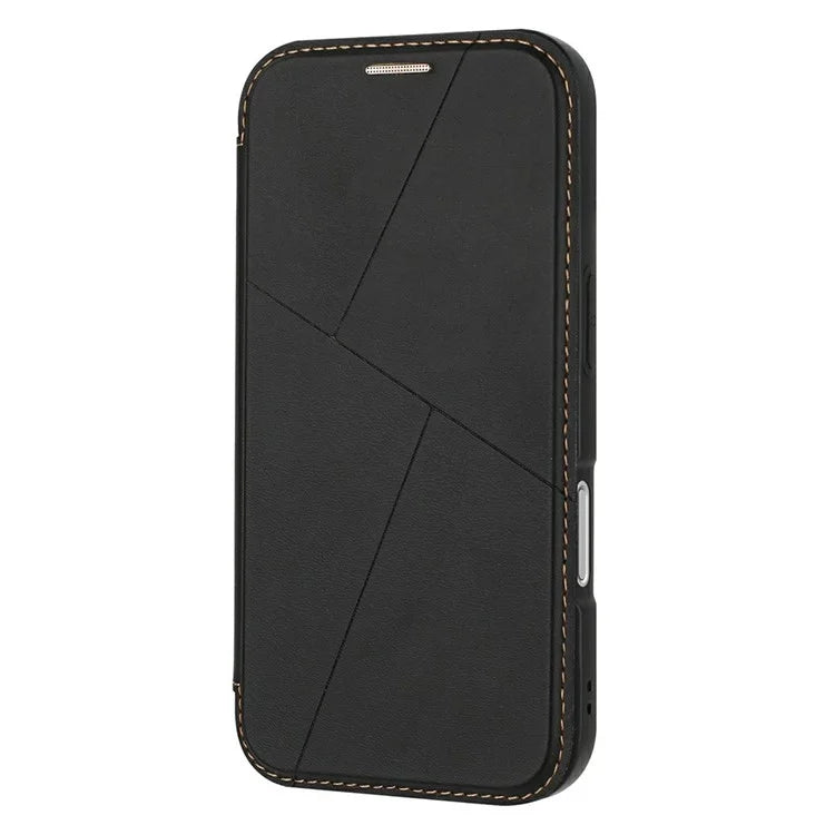 For iPhone 16 Pro Max Case Magnetic Closure Card Slot Leather Flip Phone Cover