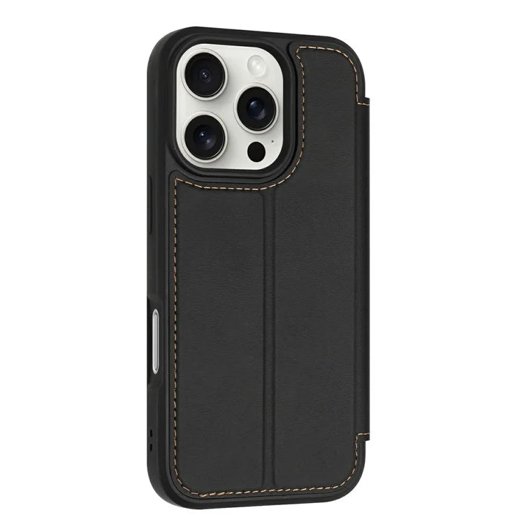 For iPhone 16 Pro Max Case Magnetic Closure Card Slot Leather Flip Phone Cover