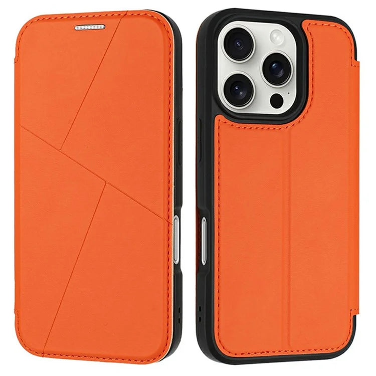 For iPhone 16 Pro Max Case Magnetic Closure Card Slot Leather Flip Phone Cover