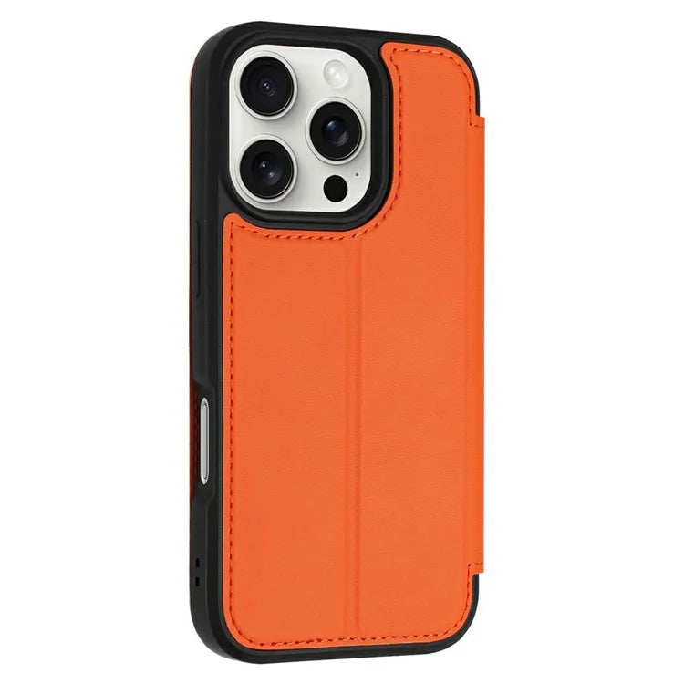 For iPhone 16 Pro Max Case Magnetic Closure Card Slot Leather Flip Phone Cover