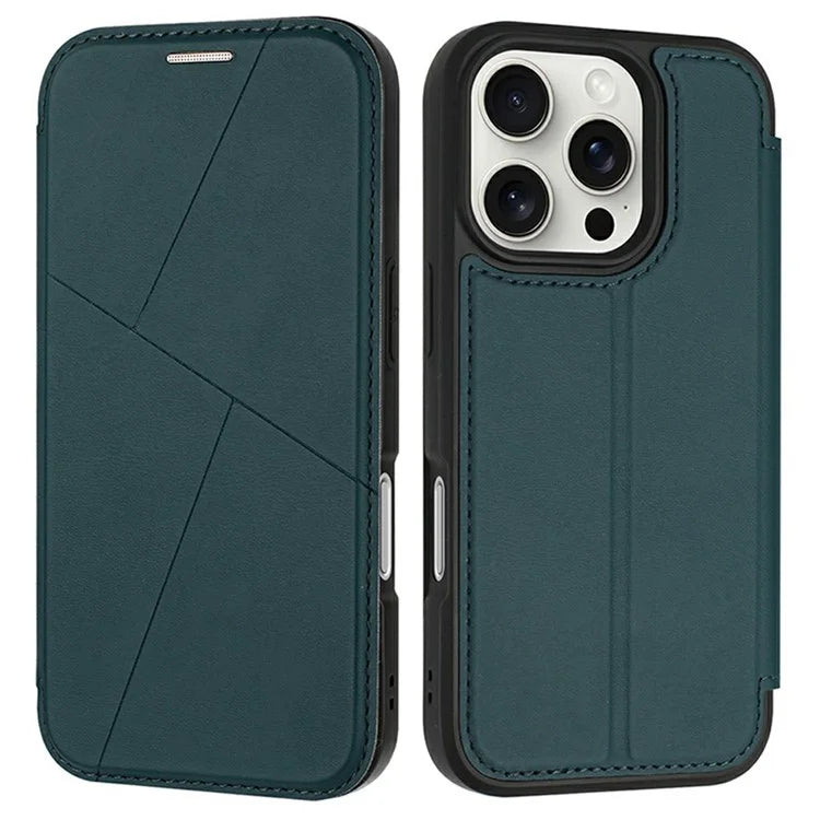 For iPhone 16 Pro Max Case Magnetic Closure Card Slot Leather Flip Phone Cover