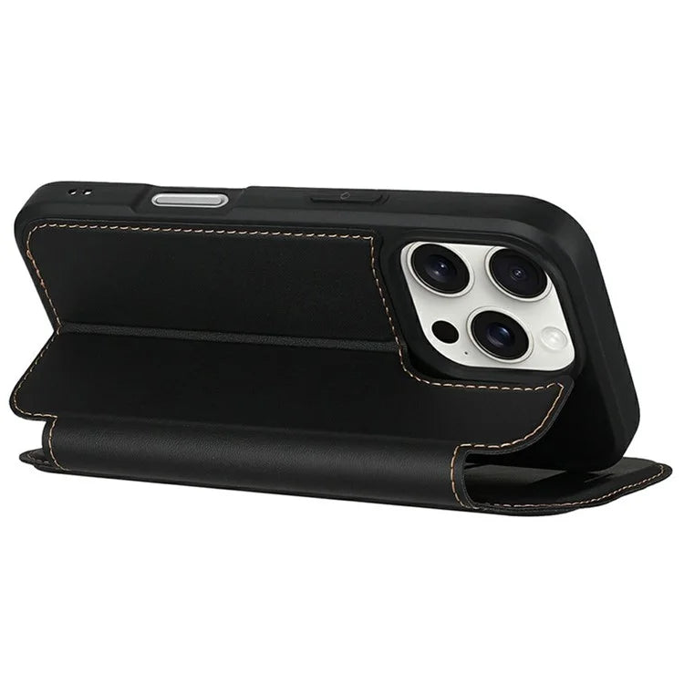 For iPhone 16 Pro Max Case Magnetic Closure Card Slot Leather Flip Phone Cover