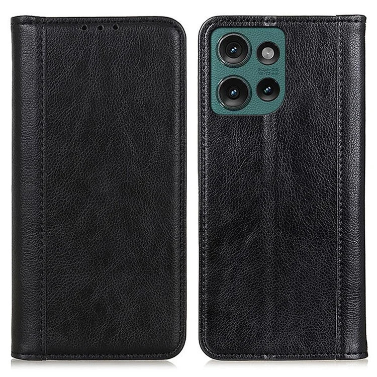 For Motorola Edge 50 5G Stand Case Split Leather Litchi Texture Wallet Phone Cover
