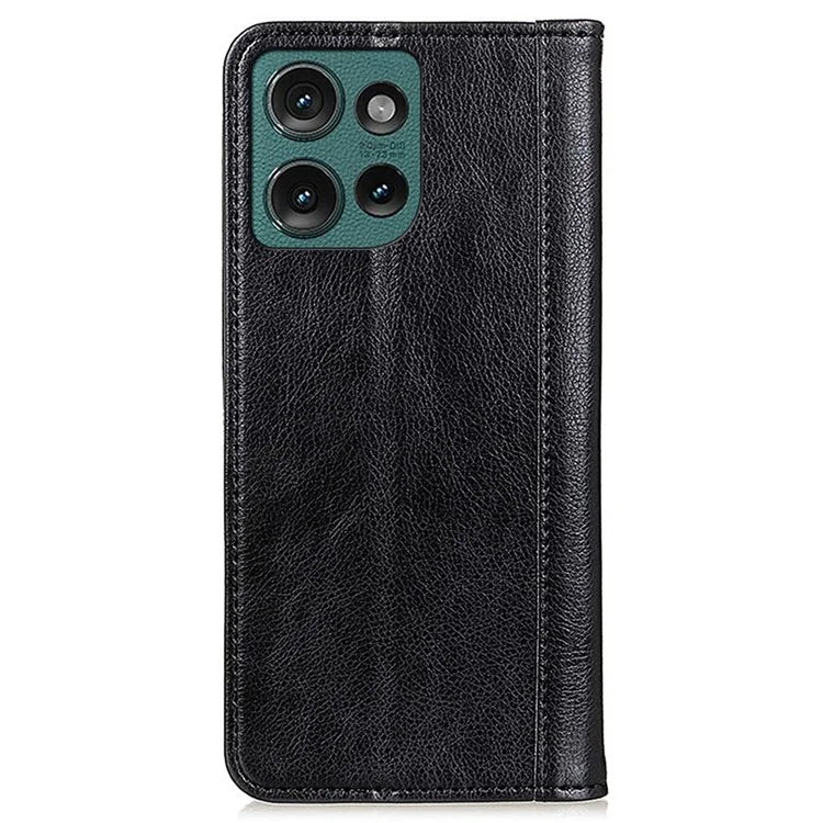 For Motorola Edge 50 5G Stand Case Split Leather Litchi Texture Wallet Phone Cover