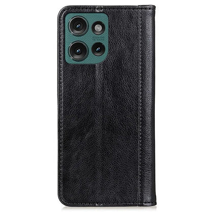 For Motorola Edge 50 5G Stand Case Split Leather Litchi Texture Wallet Phone Cover