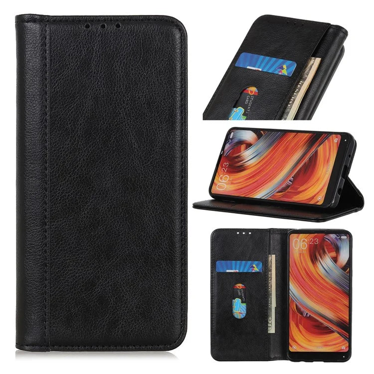 For Motorola Edge 50 5G Stand Case Split Leather Litchi Texture Wallet Phone Cover