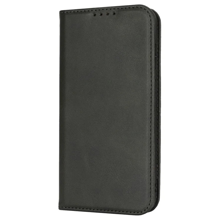 For Samsung Galaxy S24 FE Case PU Leather Calf Textured Magnetic Closing Smart Phone Cover