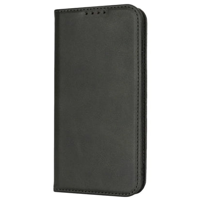 For Samsung Galaxy S24 FE Case PU Leather Calf Textured Magnetic Closing Smart Phone Cover