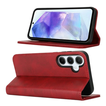 For Samsung Galaxy S24 FE Case PU Leather Calf Textured Magnetic Closing Smart Phone Cover