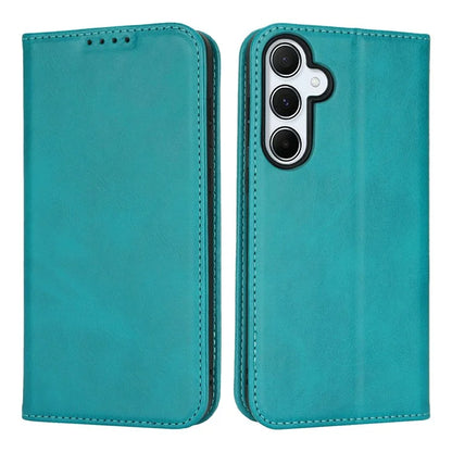 For Samsung Galaxy S24 FE Case PU Leather Calf Textured Magnetic Closing Smart Phone Cover