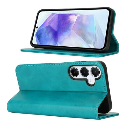 For Samsung Galaxy S24 FE Case PU Leather Calf Textured Magnetic Closing Smart Phone Cover