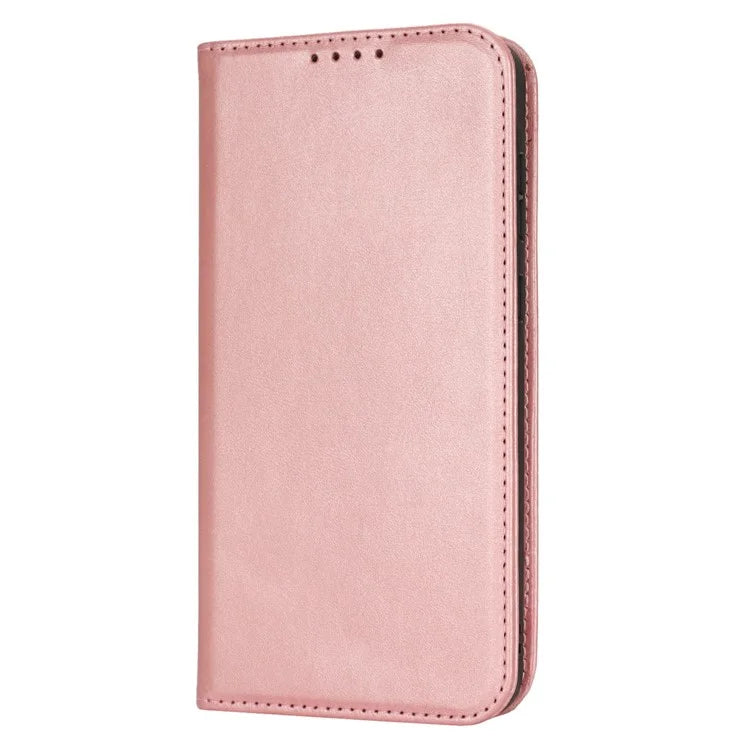 For Samsung Galaxy S24 FE Case PU Leather Calf Textured Magnetic Closing Smart Phone Cover