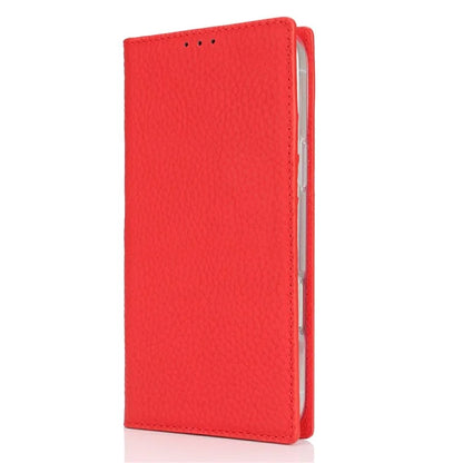 For iPhone 16 Pro Wallet Case Genuine Cow Leather Phone Cover Litchi Texture