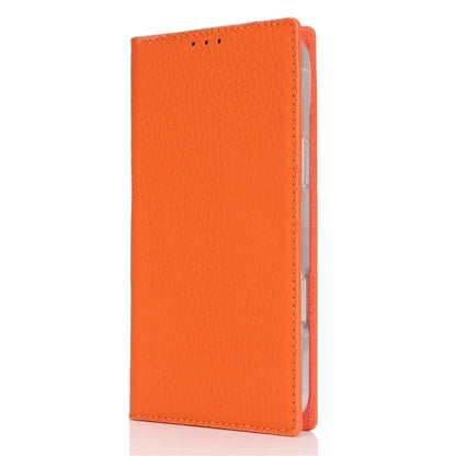 For iPhone 16 Pro Wallet Case Genuine Cow Leather Phone Cover Litchi Texture