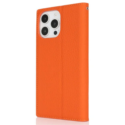 For iPhone 16 Pro Wallet Case Genuine Cow Leather Phone Cover Litchi Texture